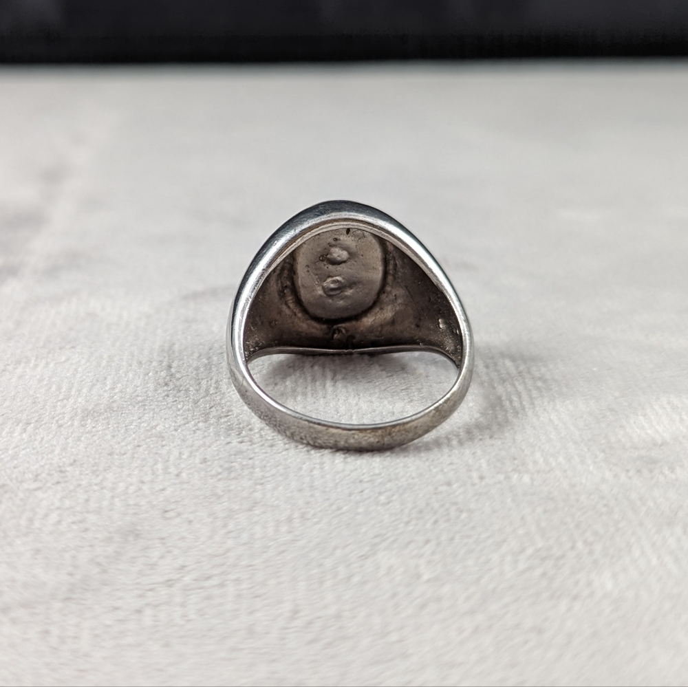 Eddie Borgo Sterling Silver 925 Men's Skull Signet Ring - Picture 5 of 12